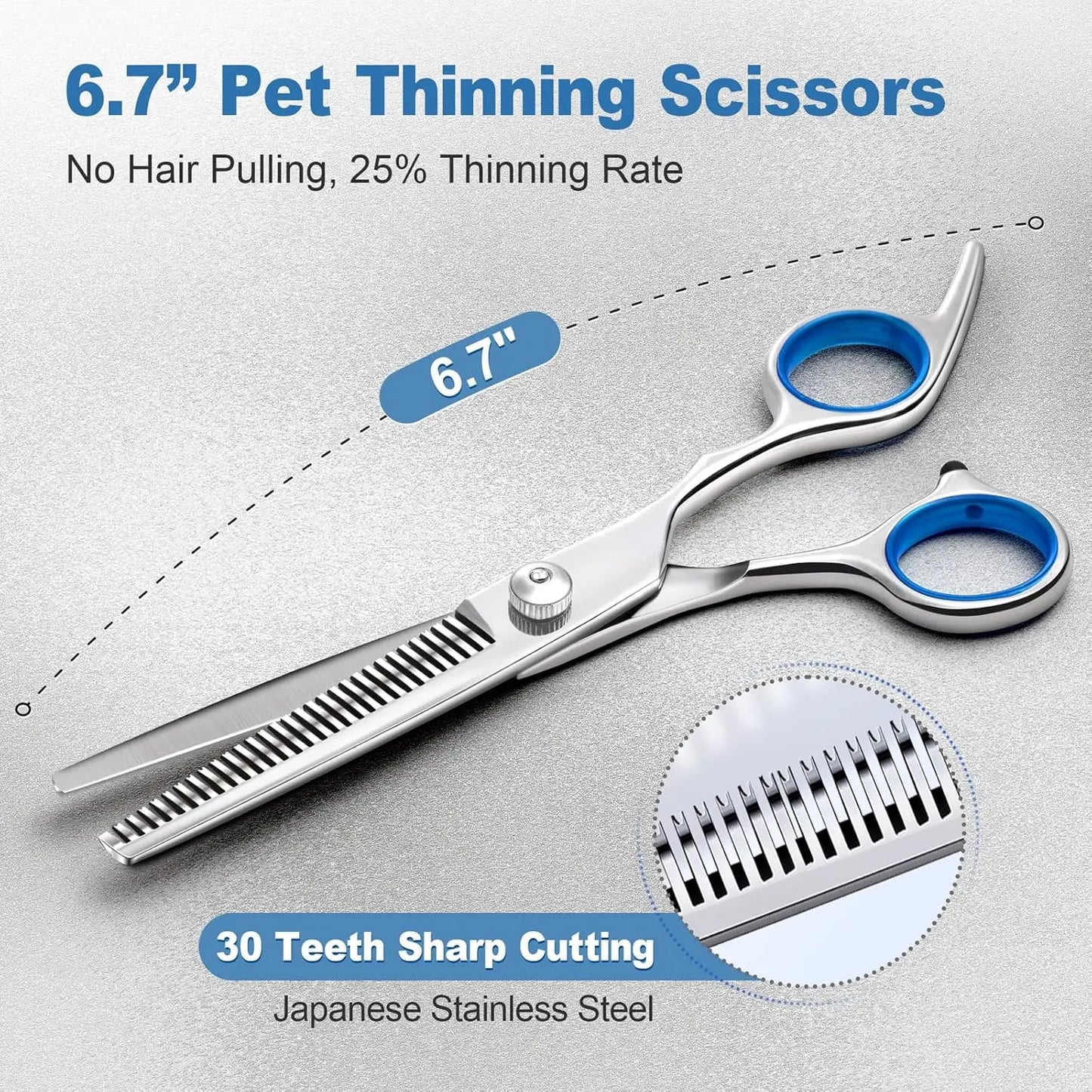 Professional 6-in-1 Pet Grooming Scissors Set | Safety Round Tips | Durable Stainless Steel | Dog and Cat Hair Cutting Kit