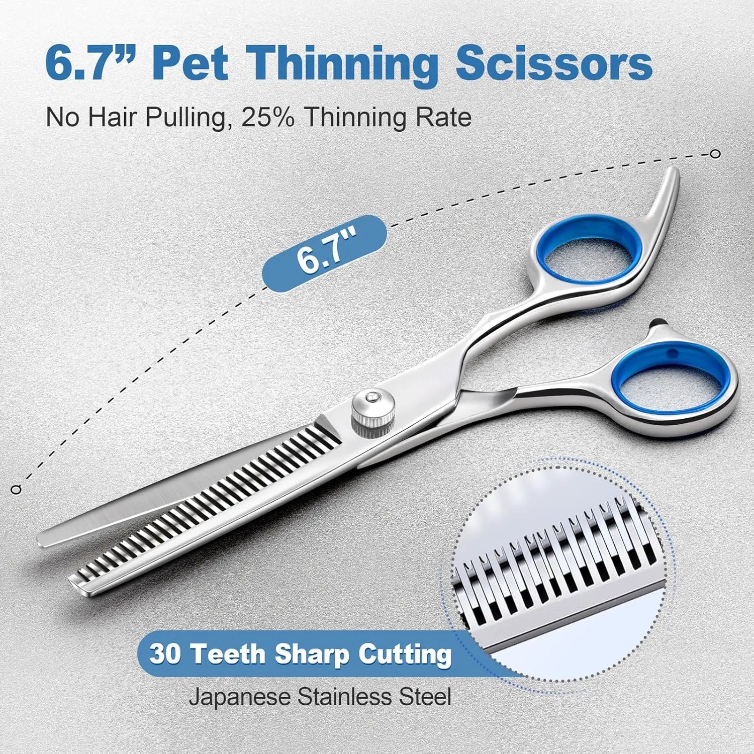 Professional 6-in-1 Pet Grooming Scissors Set | Safety Round Tips | Durable Stainless Steel | Dog and Cat Hair Cutting Kit