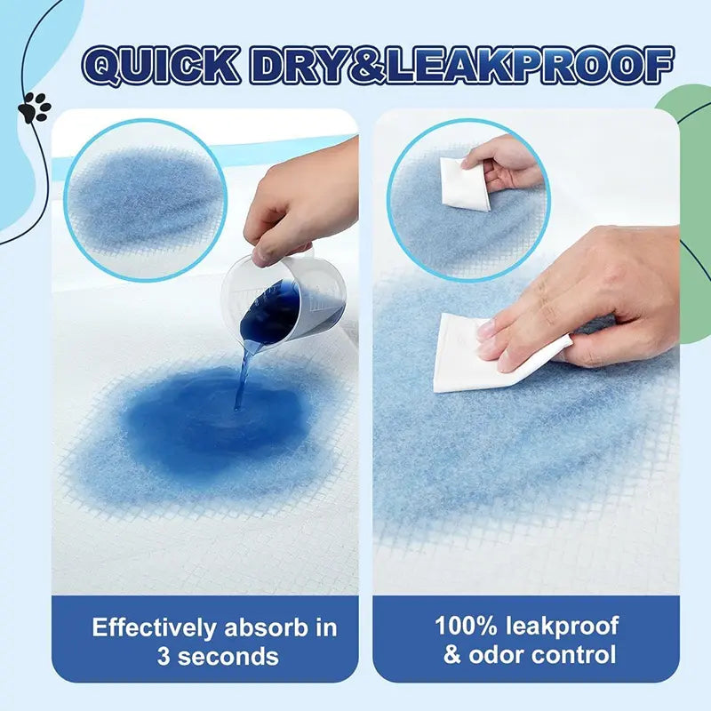 Extra Large Super Absorbent Leak-Proof Dog Training Pads – 100 Count Quick Dry