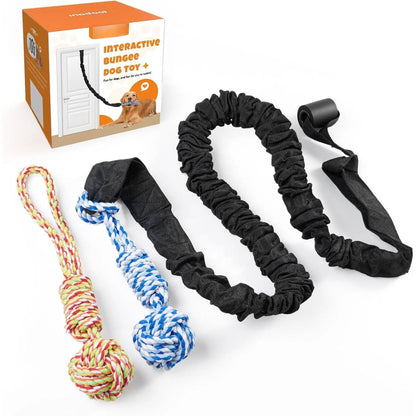 Spring Pole Tug of War Rope Toys for Medium to Large Dogs - Interactive Bungee Exercise Ropes for Indoor and Outdoor Use (Door Style)