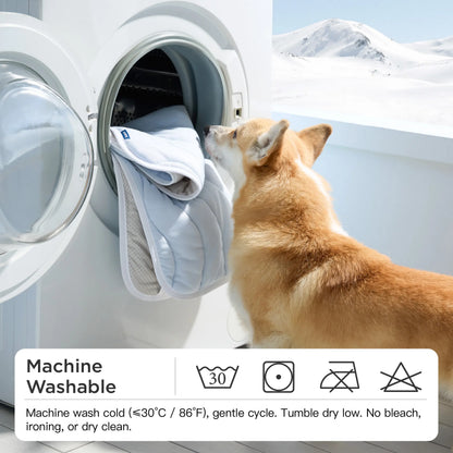Bedsure Washable Cooling Mat for Dogs - Q-MAX>0.4 Non-Slip Summer Bed for Large Pets, No Gel or Electricity Required