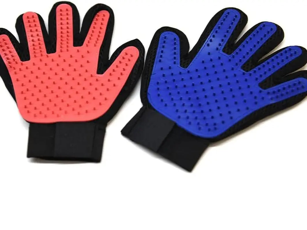 2-Pack Pet Grooming Gloves for Dogs and Cats – Deshedding Brush with Adjustable Wrist Straps (Blue and Pink)