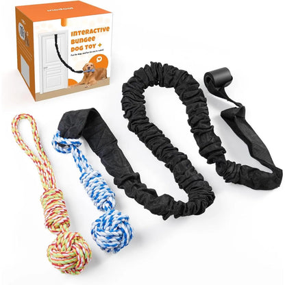 Spring Pole Tug of War Rope Toys for Medium to Large Dogs - Interactive Bungee Exercise Ropes for Indoor and Outdoor Use (Door Style)