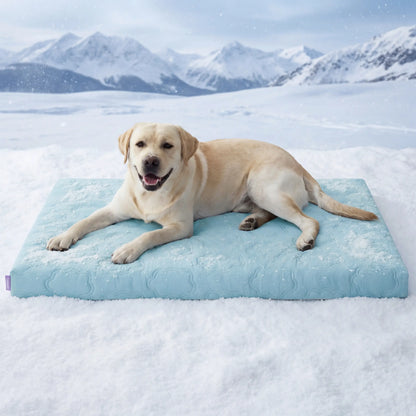 Bedsure Washable Cooling Mat for Dogs - Q-MAX>0.4 Non-Slip Summer Bed for Large Pets, No Gel or Electricity Required