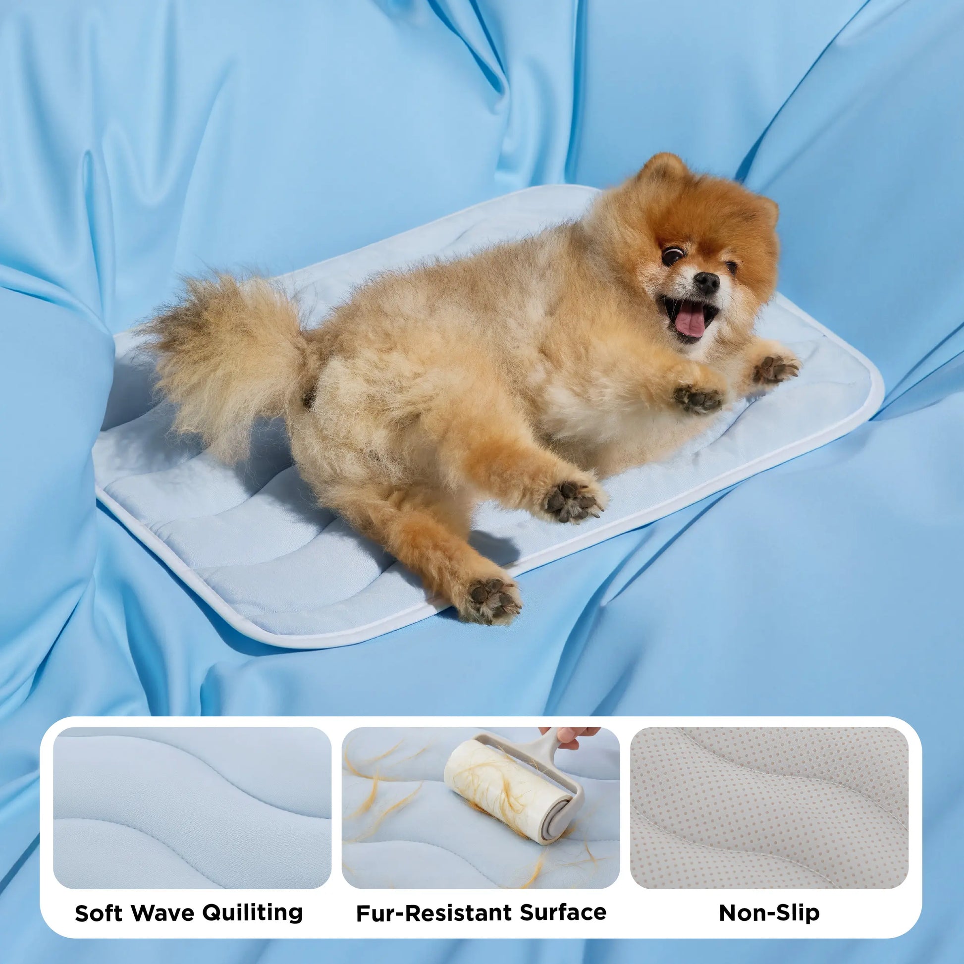 Bedsure Washable Cooling Mat for Dogs - Q-MAX>0.4 Non-Slip Summer Bed for Large Pets, No Gel or Electricity Required
