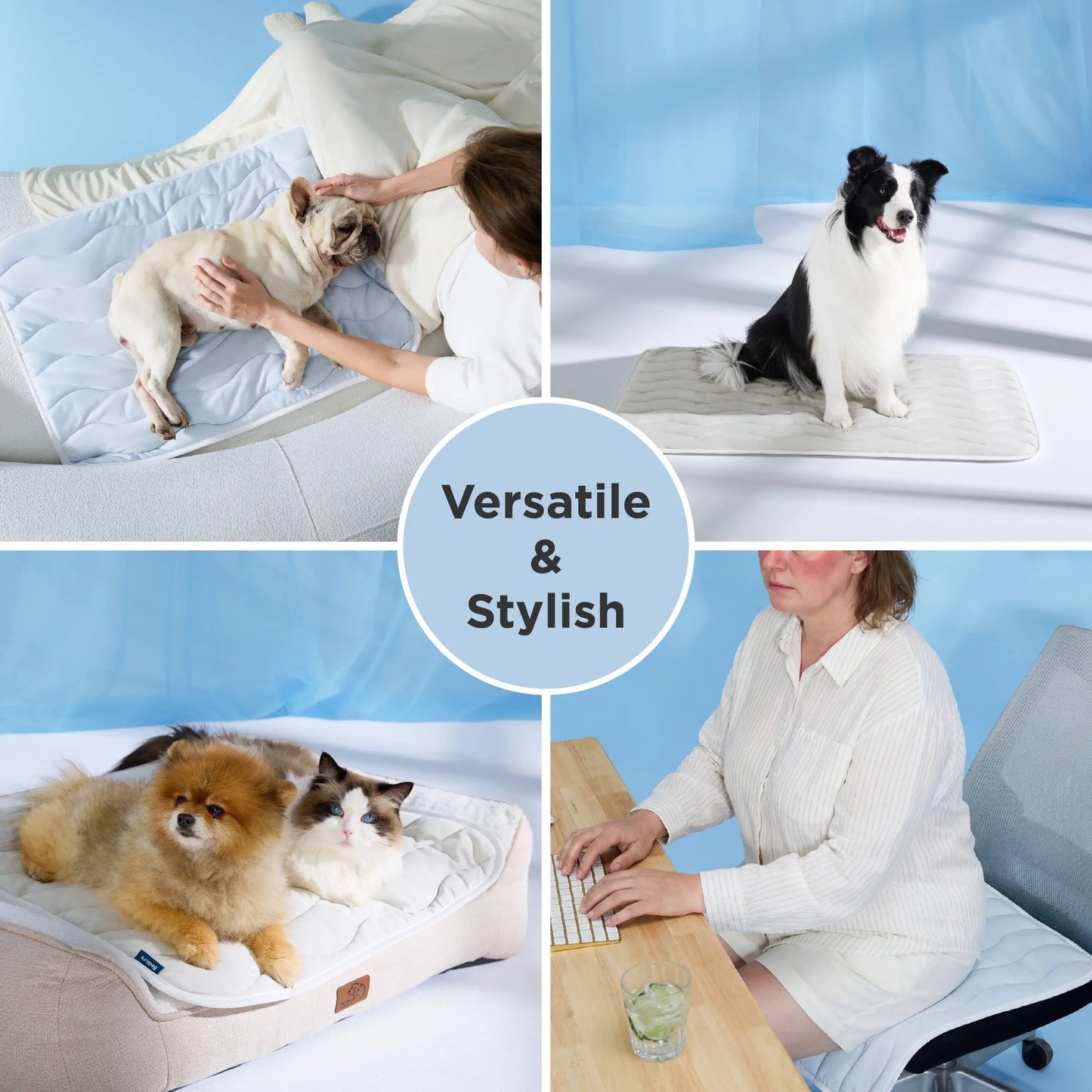 Bedsure Washable Cooling Mat for Dogs - Q-MAX>0.4 Non-Slip Summer Bed for Large Pets, No Gel or Electricity Required