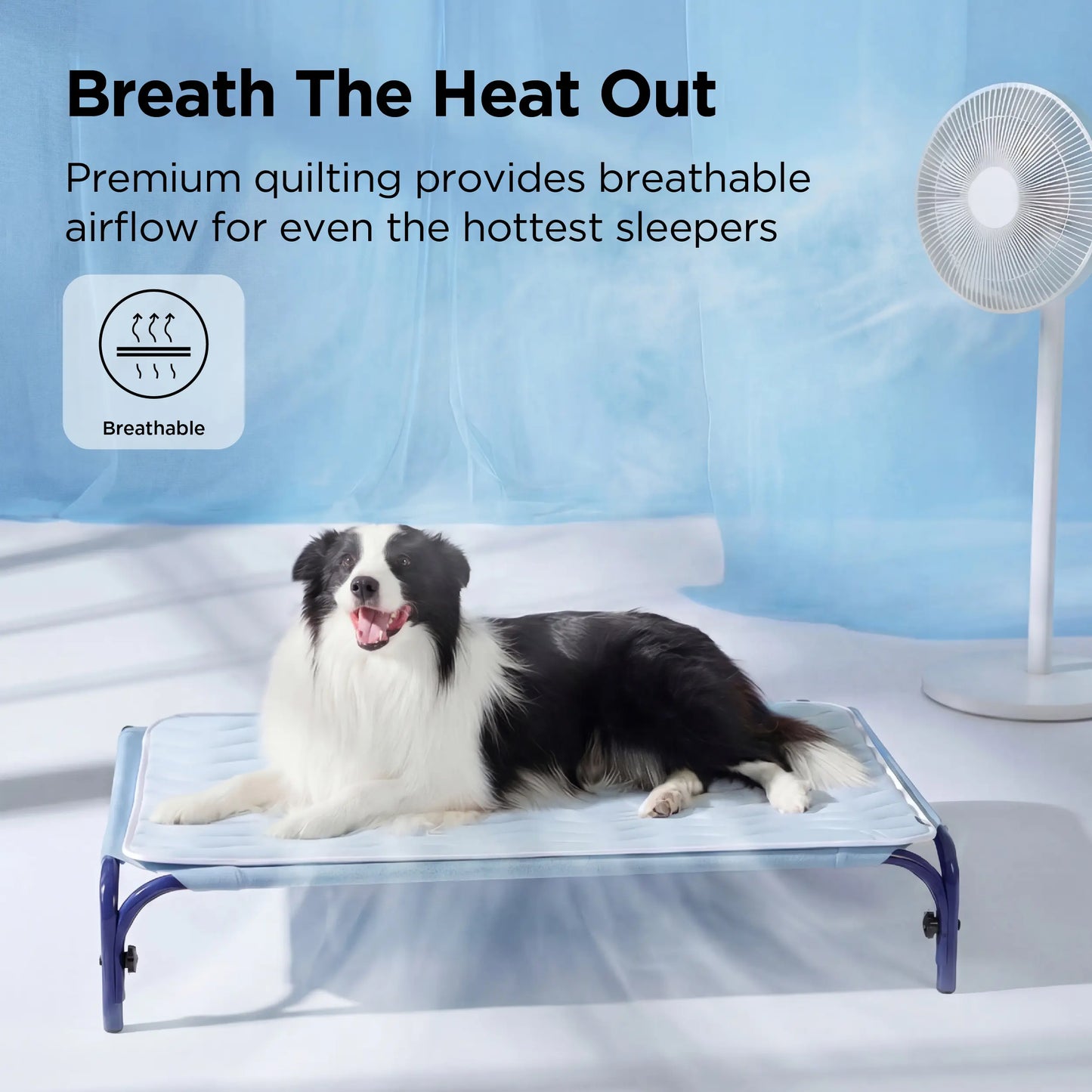 Bedsure Washable Cooling Mat for Dogs - Q-MAX>0.4 Non-Slip Summer Bed for Large Pets, No Gel or Electricity Required