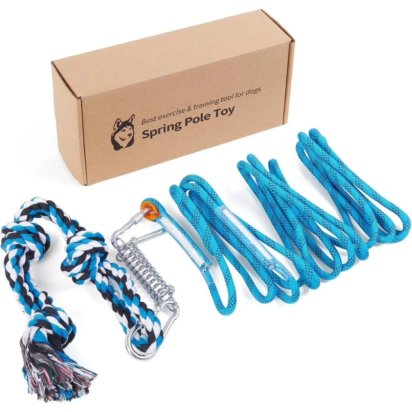 Spring Pole Tug of War Rope Toys for Medium to Large Dogs - Interactive Bungee Exercise Ropes for Indoor and Outdoor Use (Door Style)