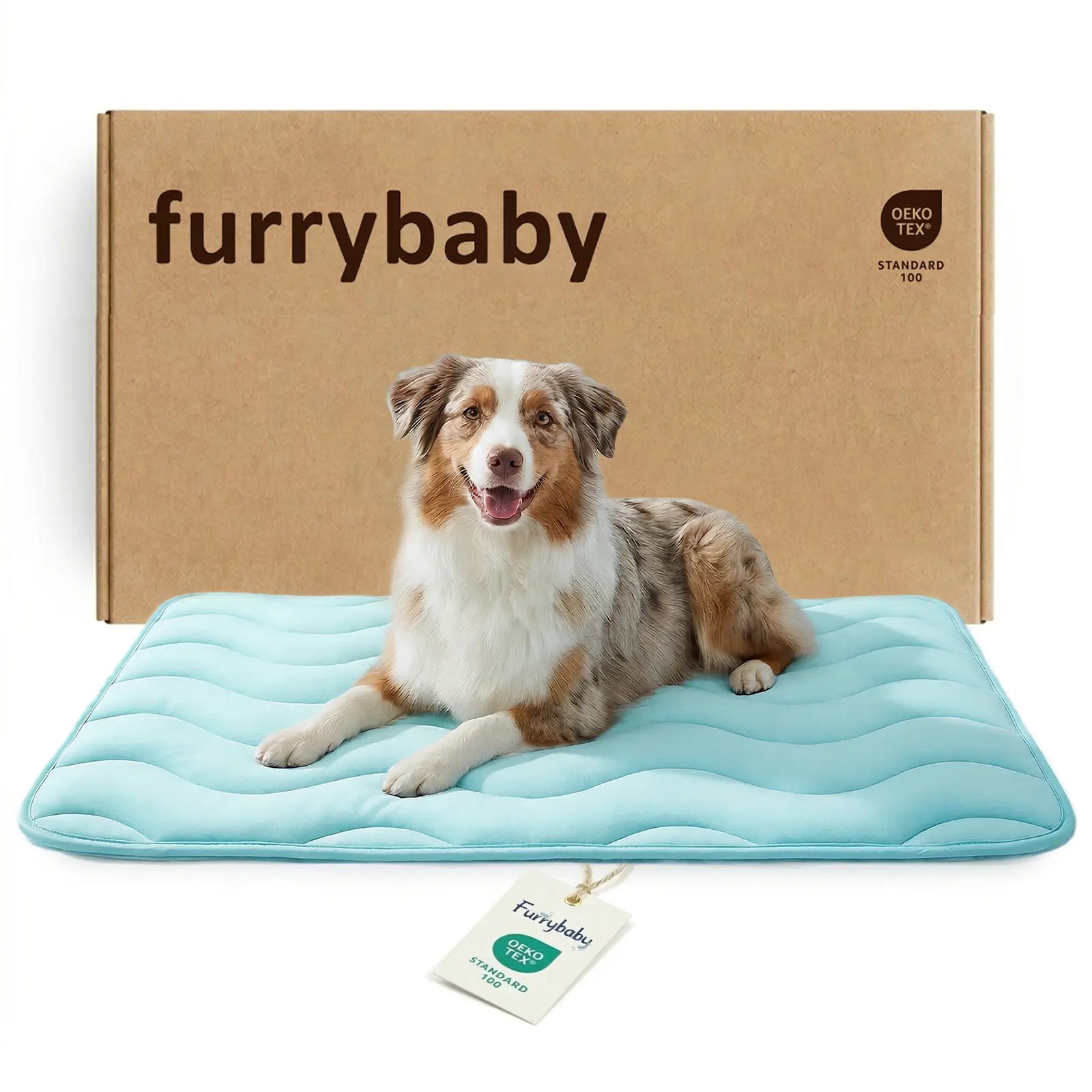 Large Dog Cooling Mat - 30" x 20" Self-Cooling Pet Pad for Dogs and Cats, QMAX > 0.5, Thickened Cool Fiber, Durable and Portable for Indoor/Outdoor Use, Blue