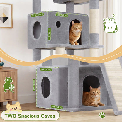 Globlazer F64B 64-Inch Heavy-Duty Multi-Level Cat Tower for Multiple Cats