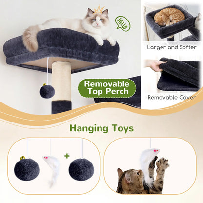 Globlazer F64B 64-Inch Heavy-Duty Multi-Level Cat Tower for Multiple Cats
