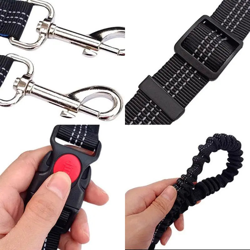 Elastic Nylon Adjustable Dog Leash - Durable Pet Walking Rope for Small, Medium, and Large Dogs - Ideal for Training and Outdoor Use