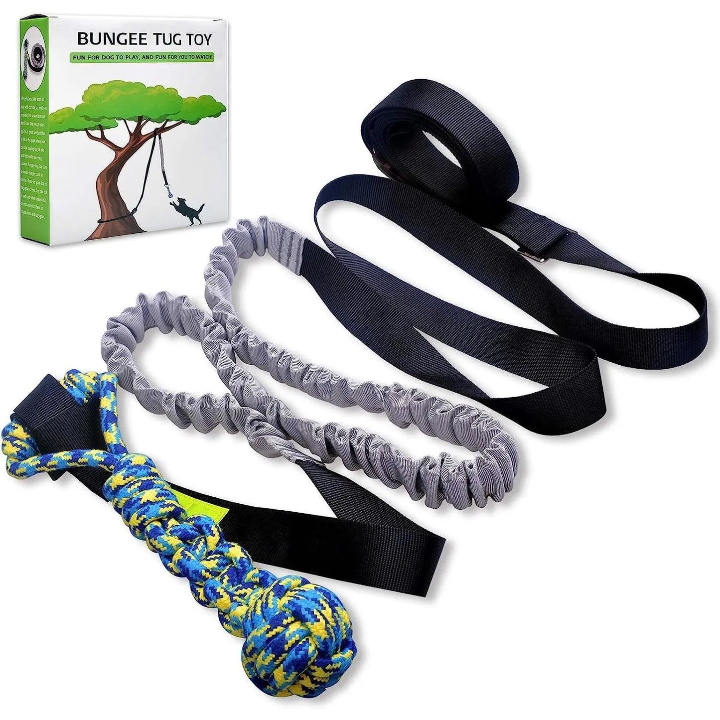 Spring Pole Tug of War Rope Toys for Medium to Large Dogs - Interactive Bungee Exercise Ropes for Indoor and Outdoor Use (Door Style)