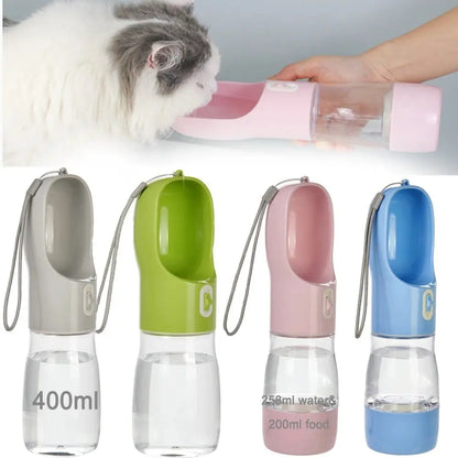 Portable Pet Travel Water and Food Bowl Set, 258ML Water Capacity + 200ML Food Feeder, Leak-Proof and Easy to Clean, Ideal for Outdoor Hiking with Cats and Dogs