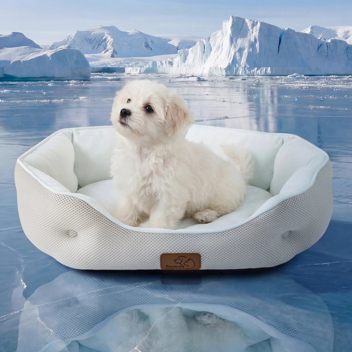 Bedsure Washable Cooling Mat for Dogs - Q-MAX>0.4 Non-Slip Summer Bed for Large Pets, No Gel or Electricity Required