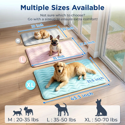 Large Dog Cooling Mat - 30" x 20" Self-Cooling Pet Pad for Dogs and Cats, QMAX > 0.5, Thickened Cool Fiber, Durable and Portable for Indoor/Outdoor Use, Blue