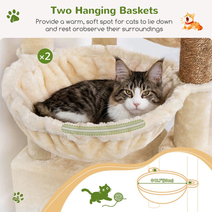 Globlazer F64B 64-Inch Heavy-Duty Multi-Level Cat Tower for Multiple Cats