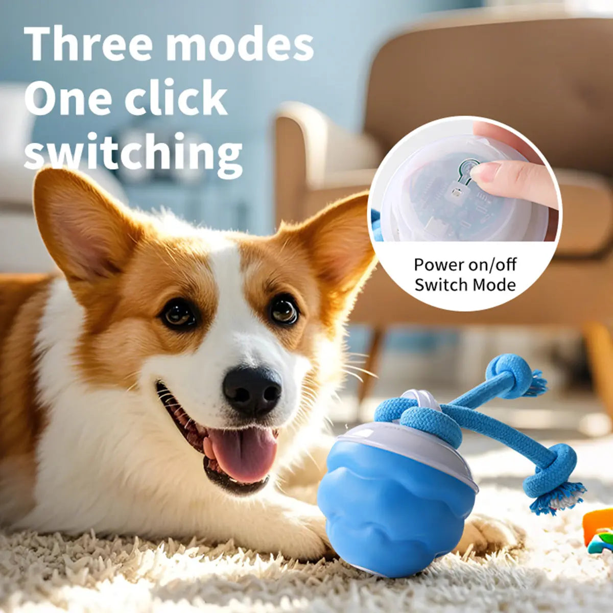 Motion-Activated Squeaky Rolling Dog Balls - Durable PC+TPR Material, Sound Control, Intelligent Play for Small Dogs (2.95X2.95X4.33 In), Two-Pack, Summer Vibes