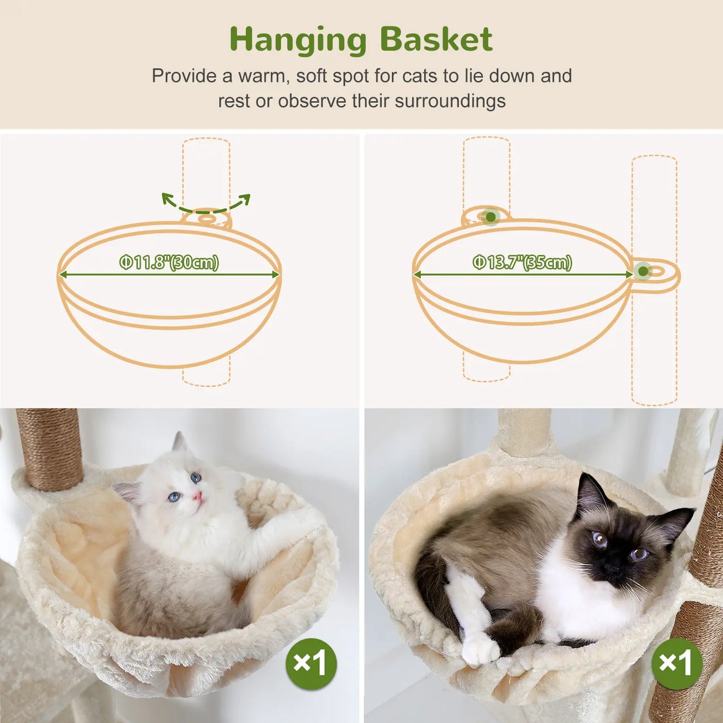 Globlazer Premium Heavy-Duty 82" Cat Mansion - Space-Saving Corner Cat Furniture Featuring 2 Condos and 7 Sisal Scratching Posts