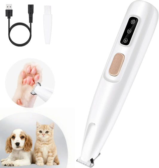 Multifunctional Waterproof Rechargeable Pet Hair Trimmer with LED Light for Small Dogs and Cats - Quiet 50dB Shaving Tool for Paws, Eyes, Ears, Face, and Buttocks
