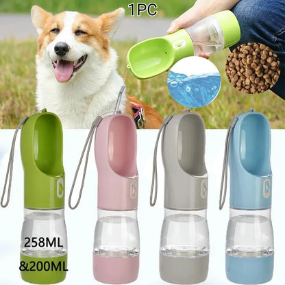 Portable Pet Travel Water and Food Bowl Set, 258ML Water Capacity + 200ML Food Feeder, Leak-Proof and Easy to Clean, Ideal for Outdoor Hiking with Cats and Dogs