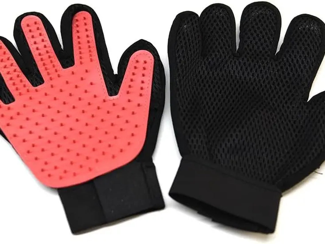 2-Pack Pet Grooming Gloves for Dogs and Cats – Deshedding Brush with Adjustable Wrist Straps (Blue and Pink)